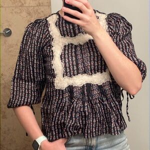 Sandro Floral Print Blouse- Size 1